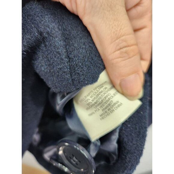 St. Johns Bay Womens Double-Breasted Peacoat Petite Small Navy Blue Wool Blend - Picture 4 of 5